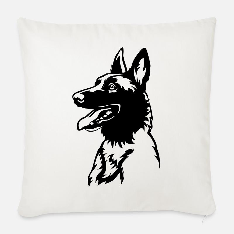 Malinois Kopf - Sofakissen mit Füllung 45 x 45 cm - Naturweiß 