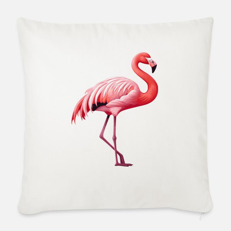 Flamingo - Sofakissen mit Füllung 45 x 45 cm - Naturweiß 