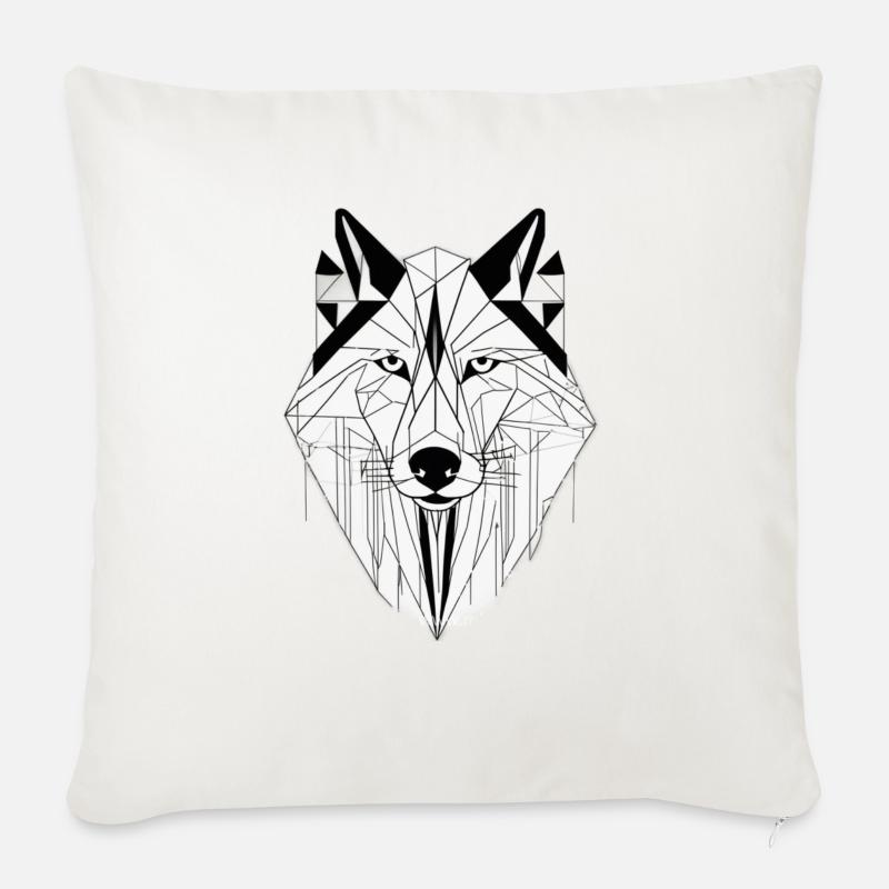 Moderner Wolf - Sofakissen mit Füllung 45 x 45 cm - Naturweiß 