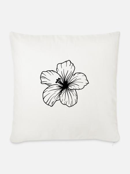 Hibiscus - Sofakissen mit Füllung 45 x 45 cm - Naturweiß