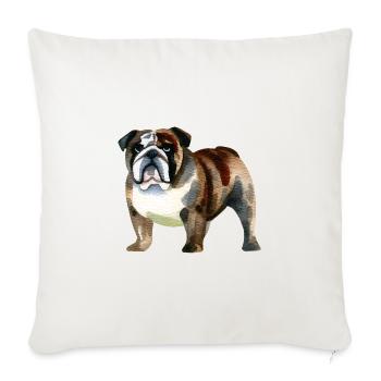 Bulldog pour les amoureux des chiens - Coussin et housse de 45 x 45 cm - blanc nature - Devant