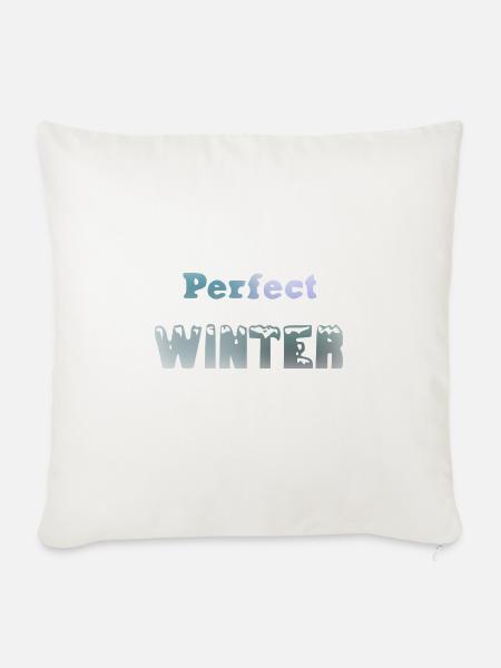 Perfekter Winter - Sofakissen mit Füllung 45 x 45 cm - Naturweiß