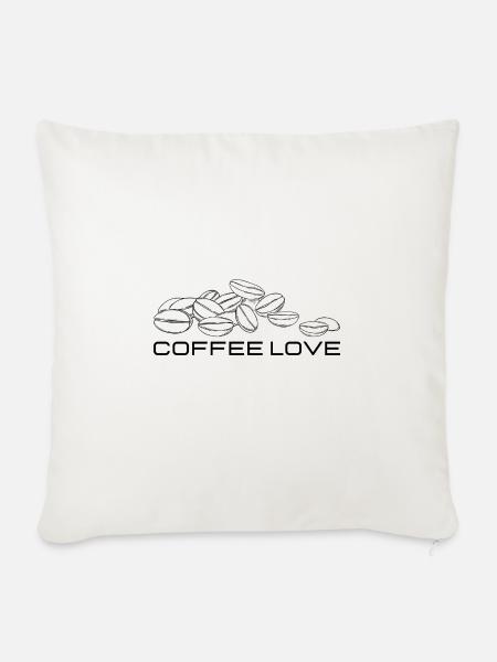 Coffee Love! - Sofakissen mit Füllung 45 x 45 cm - Naturweiß