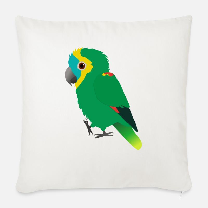 Blåfront Amazon papegøje - Sofapude med fyld 45 x 45 cm - naturhvid