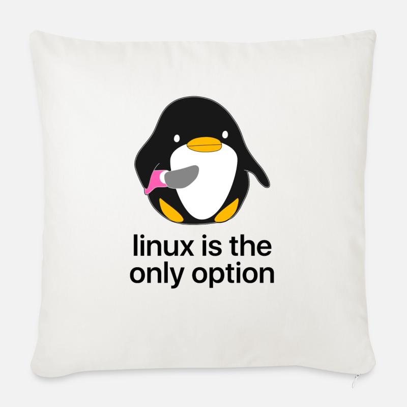 Linux ist die einzige Option - Sofakissen mit Füllung 45 x 45 cm - Naturweiß 