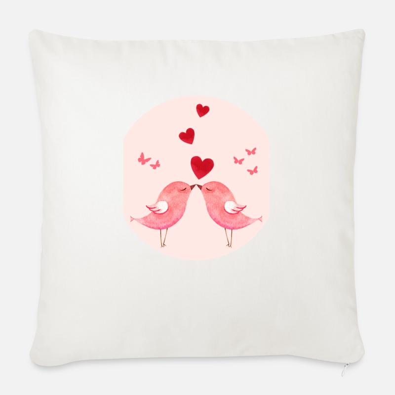 Joyeuse Saint-Valentin - Coussin et housse de 45 x 45 cm - blanc nature