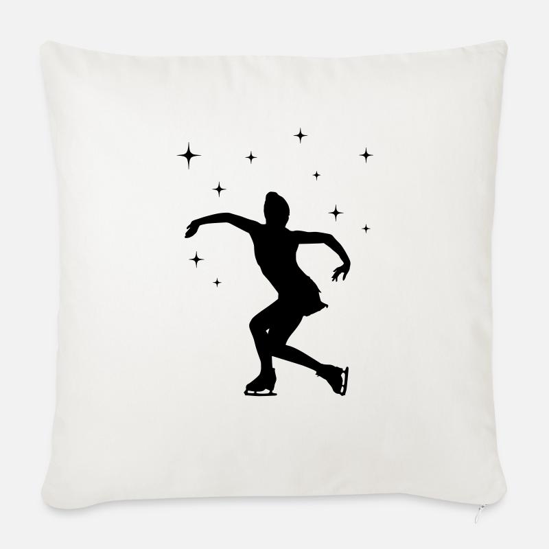 eisläuferin eislaufen skating - Sofakissen mit Füllung 45 x 45 cm - Naturweiß 