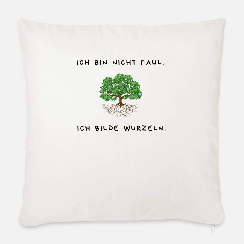 Ich bilde Wurzeln - Gartendesign - Sofakissen mit Füllung 45 x 45 cm - Naturweiß 
