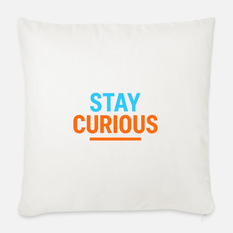 Restez curieux - Coussin et housse de 45 x 45 cm - blanc nature