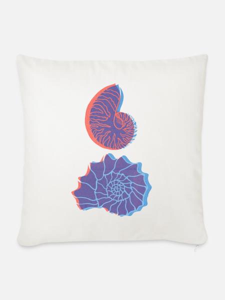 Muscheln Risograph - Sofakissen mit Füllung 45 x 45 cm - Naturweiß
