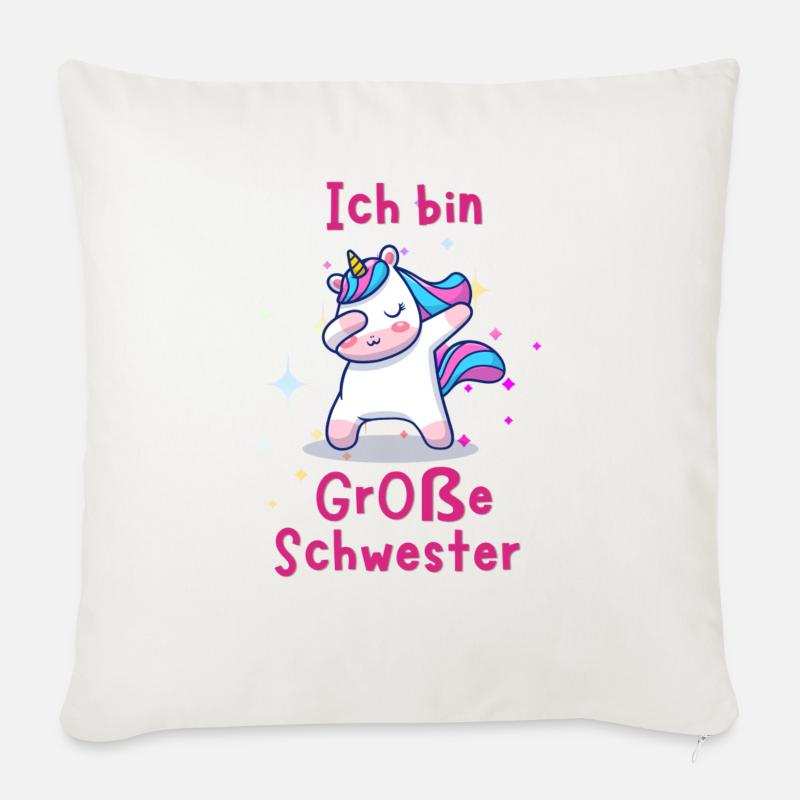 große Schwester - Sofakissen mit Füllung 45 x 45 cm - Naturweiß 
