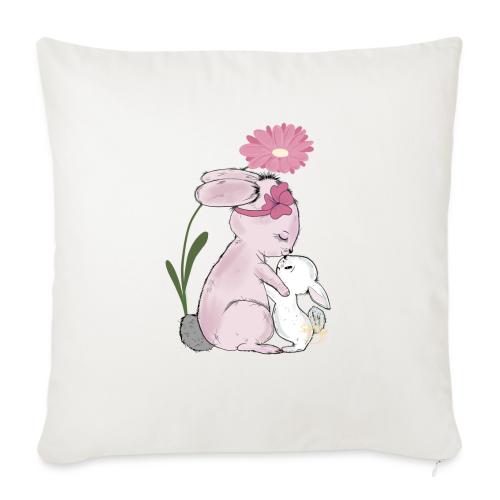 Süßes Hasendesign Mutter mit Kind - Coussin et housse de 45 x 45 cm
