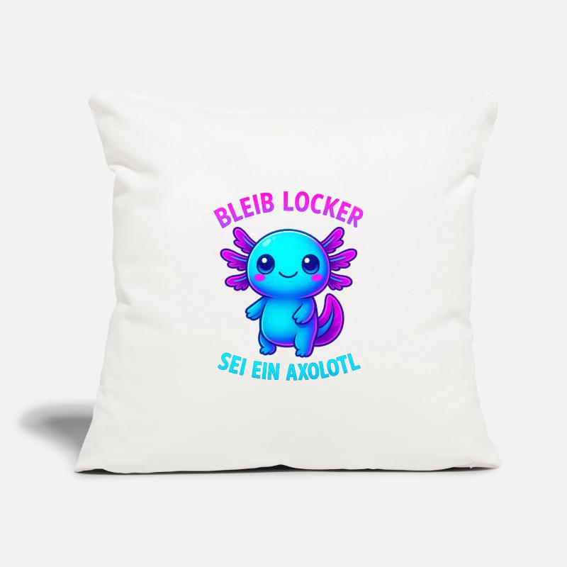 Bleib locker sei ein Axolotl | Neon Spruch Design Sofakissen mit Füllung 45 x 45 cm