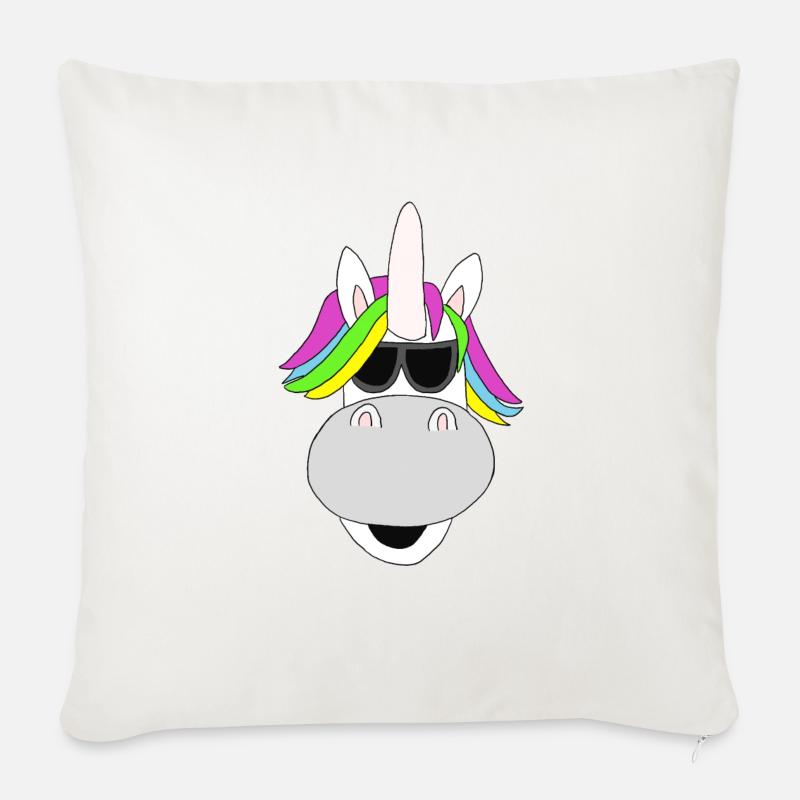 Cool Einhorn - Sofakissen mit Füllung 45 x 45 cm - Naturweiß 