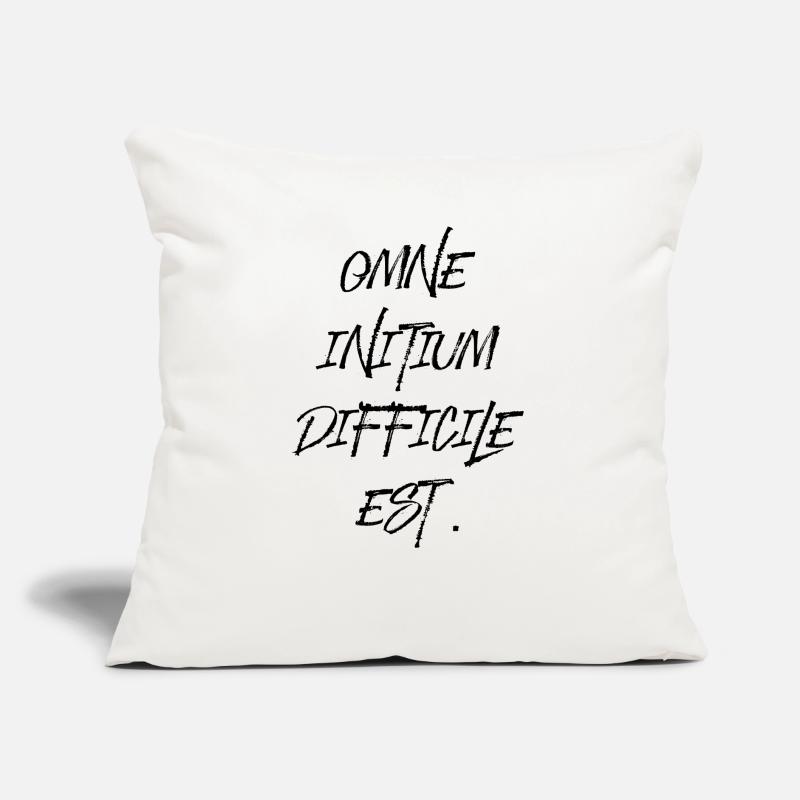 all beginning is difficult Latin quotation scripture Sofa pillow with filling 45cm x 45cm