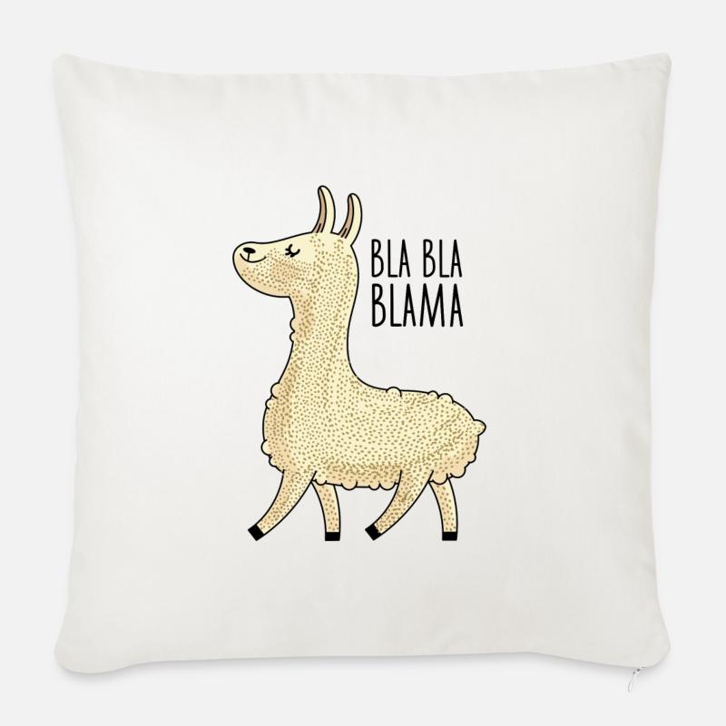 Lama Bla Bla Bla - Sofakissen mit Füllung 45 x 45 cm - Naturweiß 