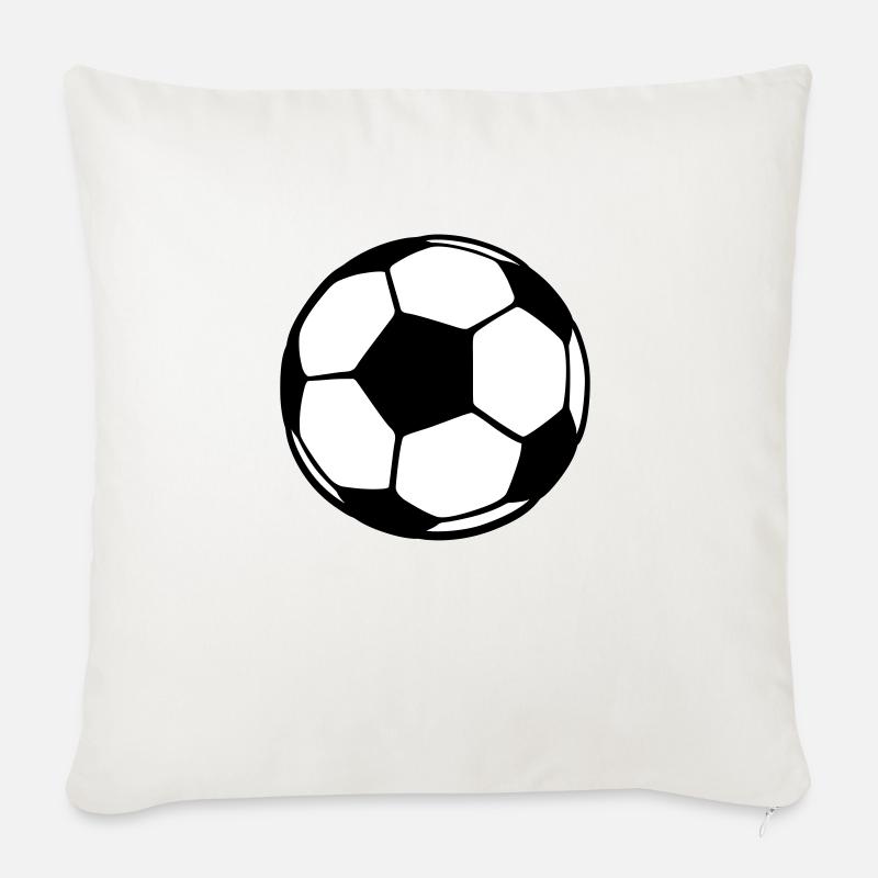 Ballon de foot - Coussin et housse de 45 x 45 cm - blanc nature