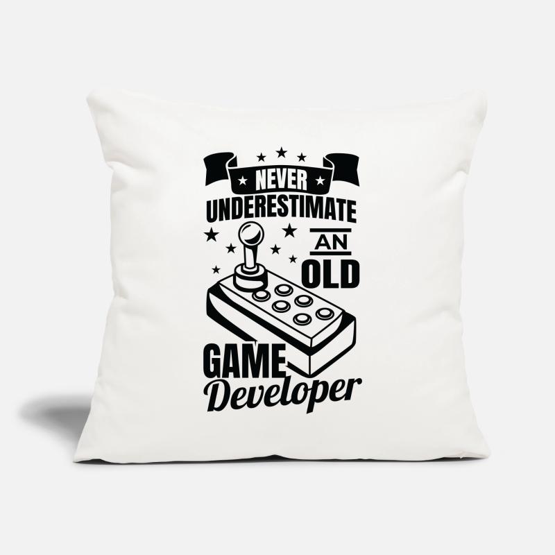Never underestimate old game developers Sofa pillow with filling 45cm x 45cm