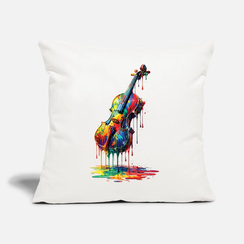 Violon avec de la peinture qui goutte Coussin et housse de 45 x 45 cm