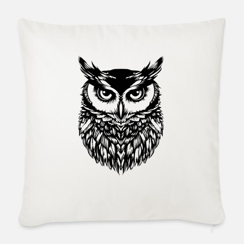 Eule Eulen Vogel Vögel - Sofakissen mit Füllung 45 x 45 cm - Naturweiß 