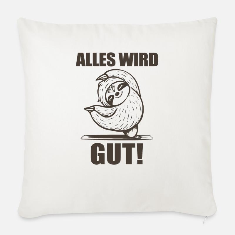Alles wird gut! - Sofakissen mit Füllung 45 x 45 cm - Naturweiß 