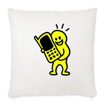 Tefefonieren mobile phone - Sofa pillow with filling 45cm x 45cm - natural white - Front