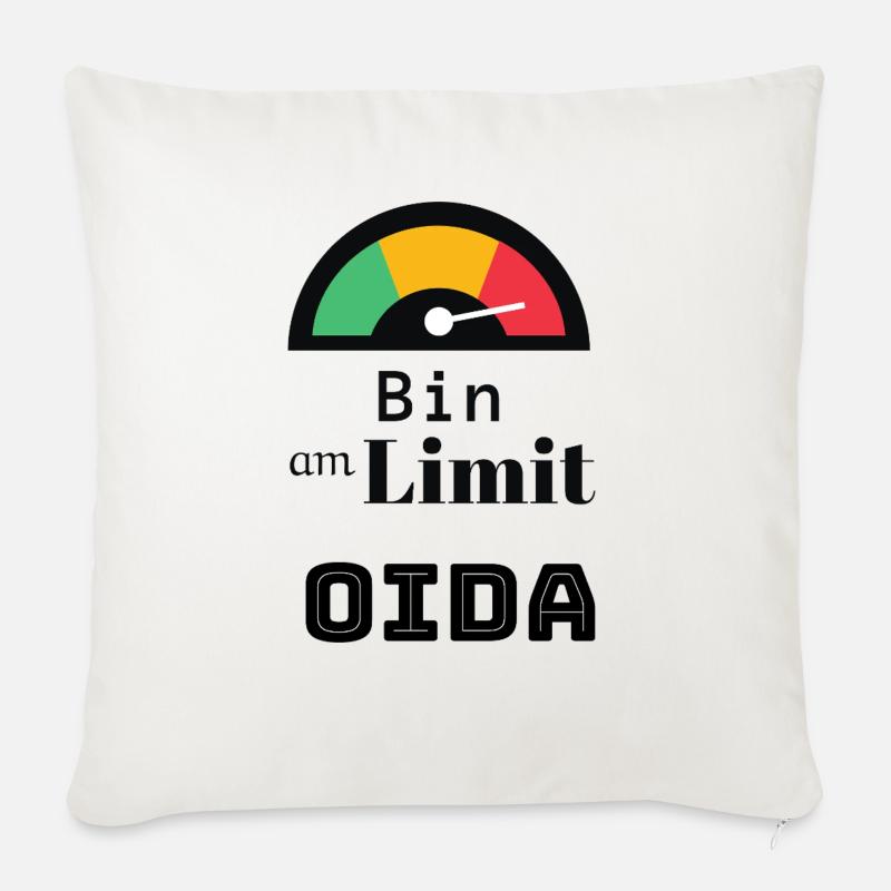 Spruch: bin am Limit oida - Sofakissen mit Füllung 45 x 45 cm - Naturweiß 