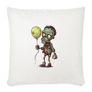 Zombie comique cool avec ballon jaune - Coussin et housse de 45 x 45 cm - blanc nature - Devant