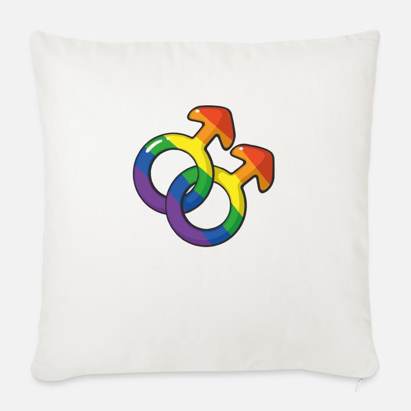 Lgtb Mars Symbol Regenbogen - Sofakissen mit Füllung 45 x 45 cm - Naturweiß 