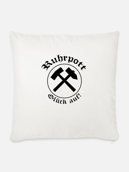 Ruhrpott Gück Auf - Sofakissen mit Füllung 45 x 45 cm - Naturweiß