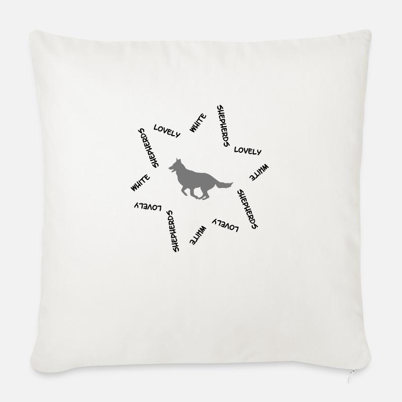 Weisser Schweizer Schäferhund cb2 - Sofakissen mit Füllung 45 x 45 cm - Naturweiß 