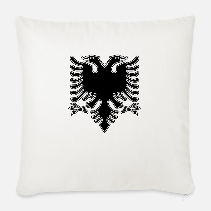 Doppelkopf Eagle_V2 - Sofakissen mit Füllung 45 x 45 cm - Naturweiß 