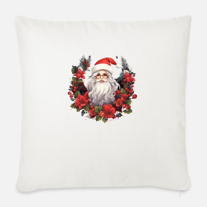 Weihnachtsfrau - Sofakissen mit Füllung 45 x 45 cm - Naturweiß 
