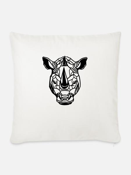 Illustration Nashorn - Sofakissen mit Füllung 45 x 45 cm - Naturweiß
