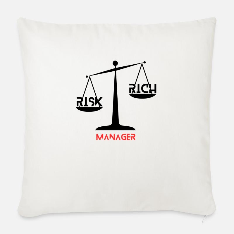 RISK Manager WAGE 4 - Sofakissen mit Füllung 45 x 45 cm - Naturweiß 