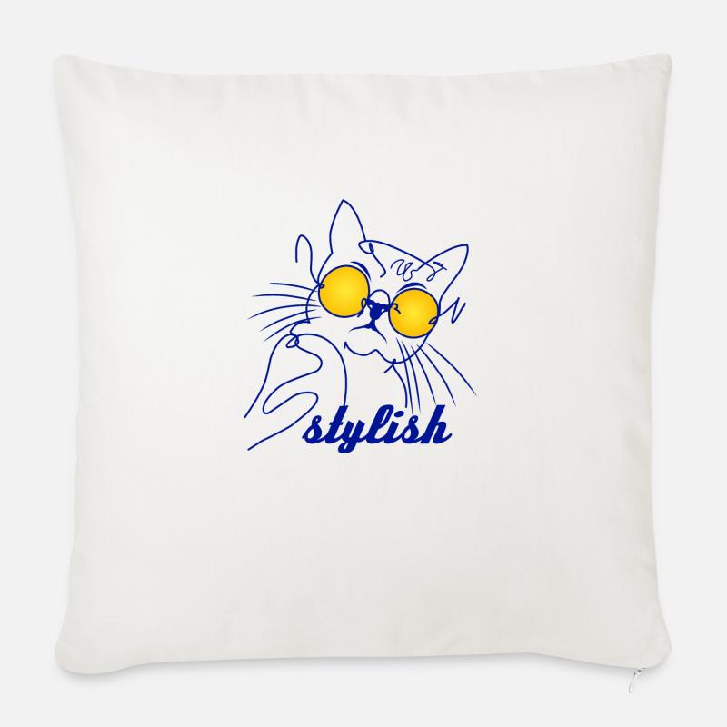 Garçon de chat - Coussin et housse de 45 x 45 cm - blanc nature