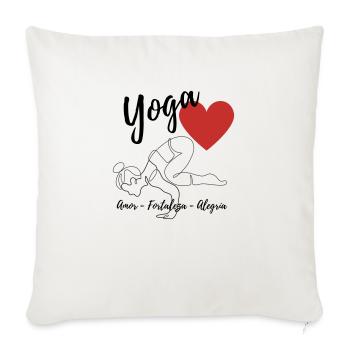 Yoga - Soul strength and joy - Sofa pillow with filling 45cm x 45cm - natural white - Front