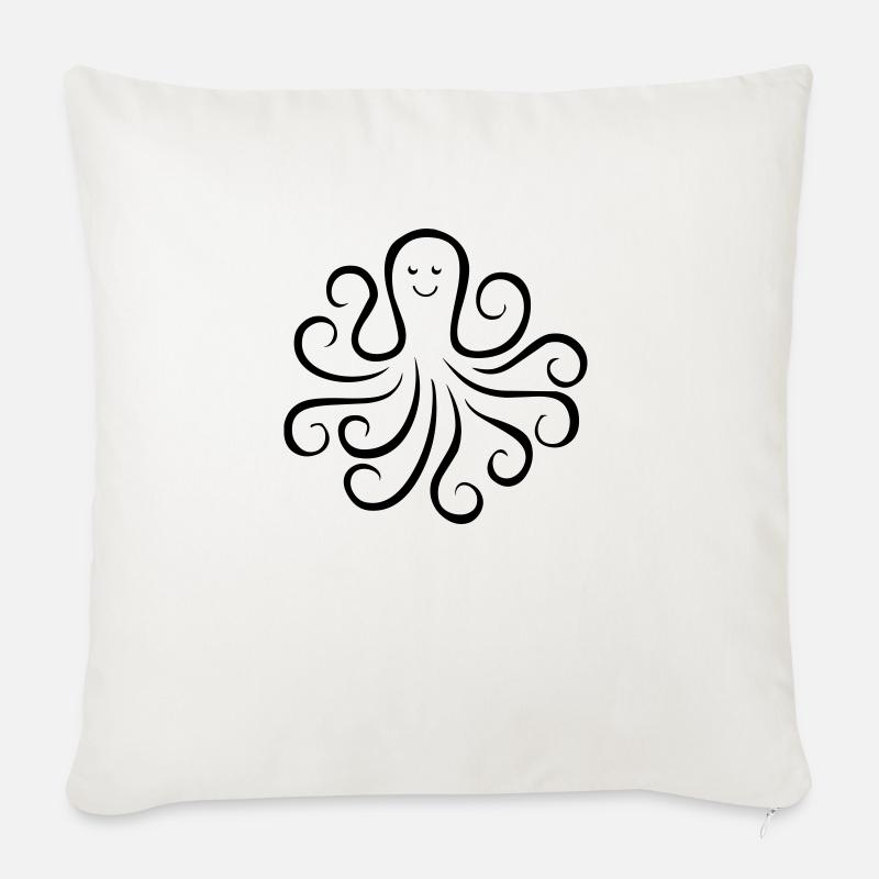 krake 01 - Sofakissen mit Füllung 45 x 45 cm - Naturweiß 