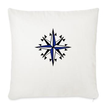 boussolle Rose des vents - Coussin et housse de 45 x 45 cm - blanc nature - Devant