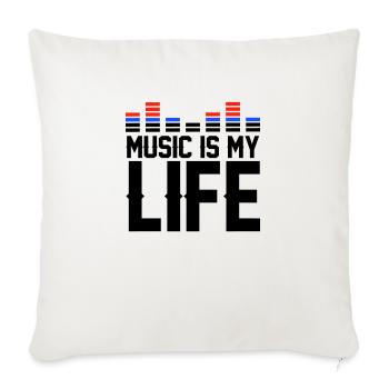 La musique est ma vie - Coussin et housse de 45 x 45 cm - blanc nature - Devant