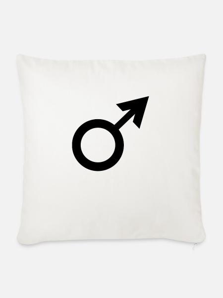 Männliches Symbol in Schwarz - Sofakissen mit Füllung 45 x 45 cm - Naturweiß 