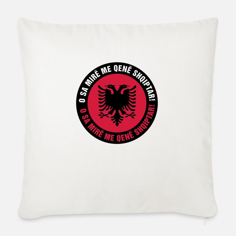 001 Albania - Sofakissen mit Füllung 45 x 45 cm - Naturweiß 