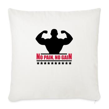 pain_gain_c2 - Sofa pillow with filling 45cm x 45cm - natural white - Front