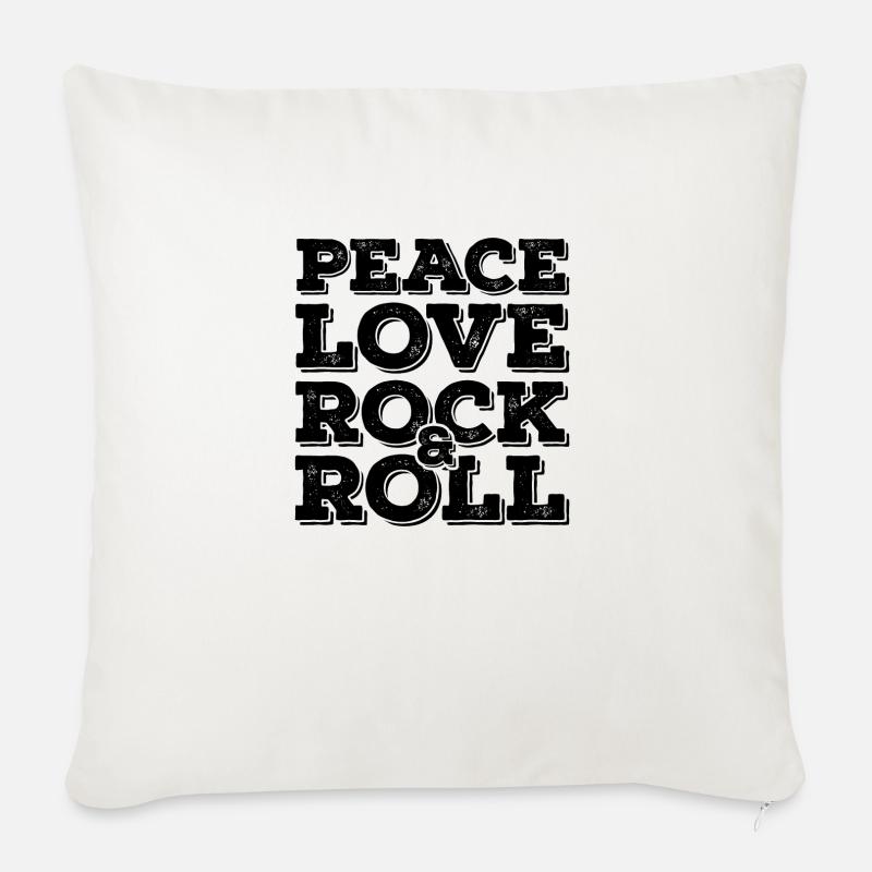 Rock N Roll Messaggio Black Cool Regalo - Cuscino da divano 45 x 45 cm con riempimento - bianco naturale