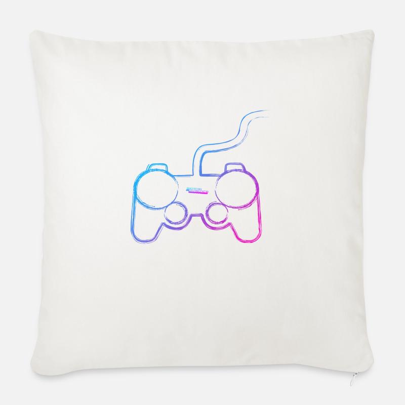 Controller Graffiti - Sofa pillow with filling 45cm x 45cm - natural white