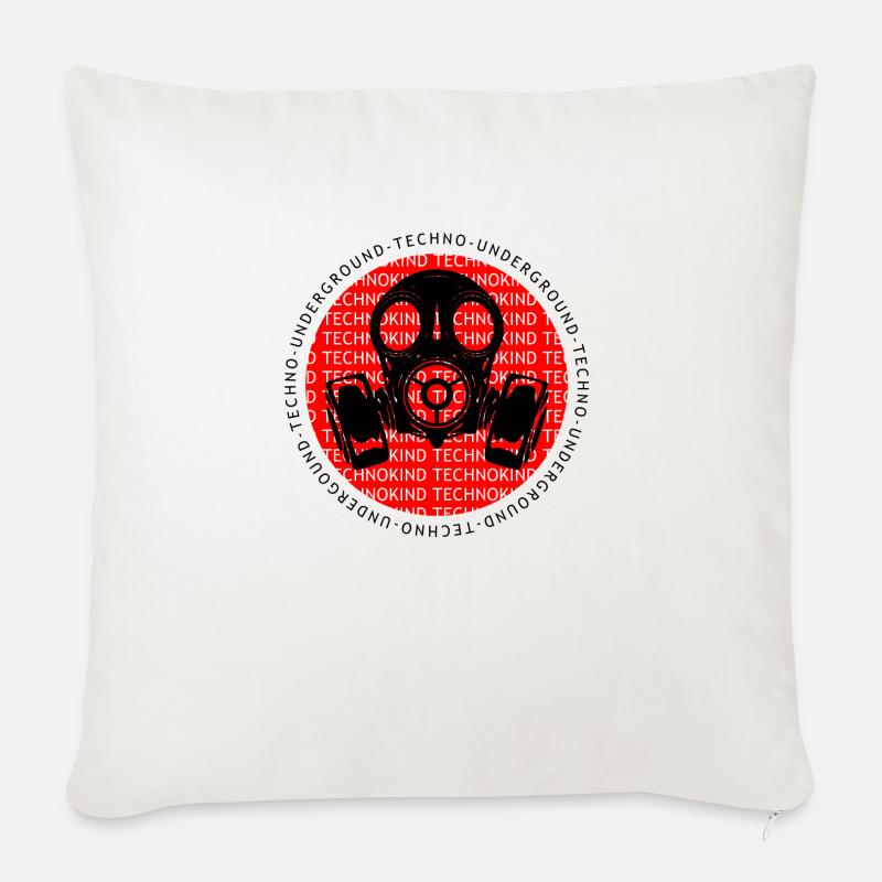 Techno - Musique techno - Technokind - Underground - Coussin et housse de 45 x 45 cm - blanc nature