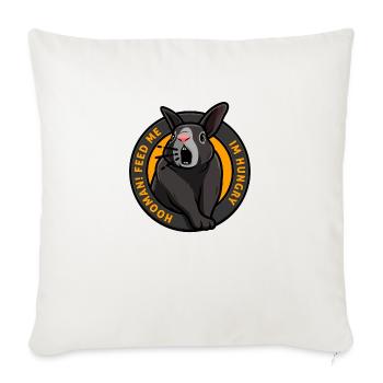 Hungry rabbit needs food feed me Funny - Sofa pillow with filling 45cm x 45cm - natural white - Front