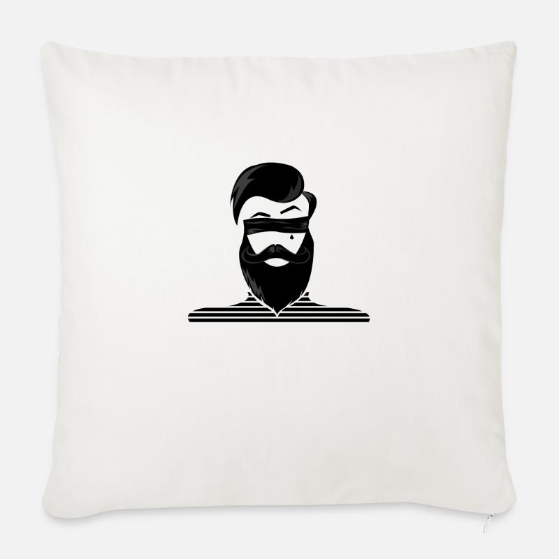 Bearded Man Mann mit Bart Seemann - Sofakissen mit Füllung 45 x 45 cm - Naturweiß 