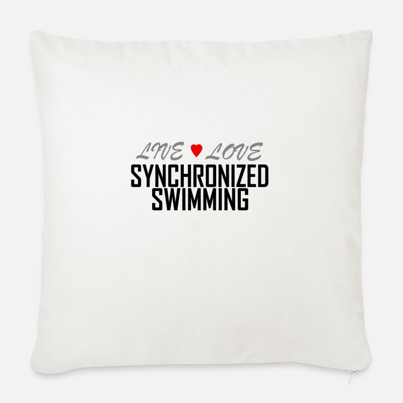 Live Love Synchronschwimmen - Sofakissen mit Füllung 45 x 45 cm - Naturweiß 