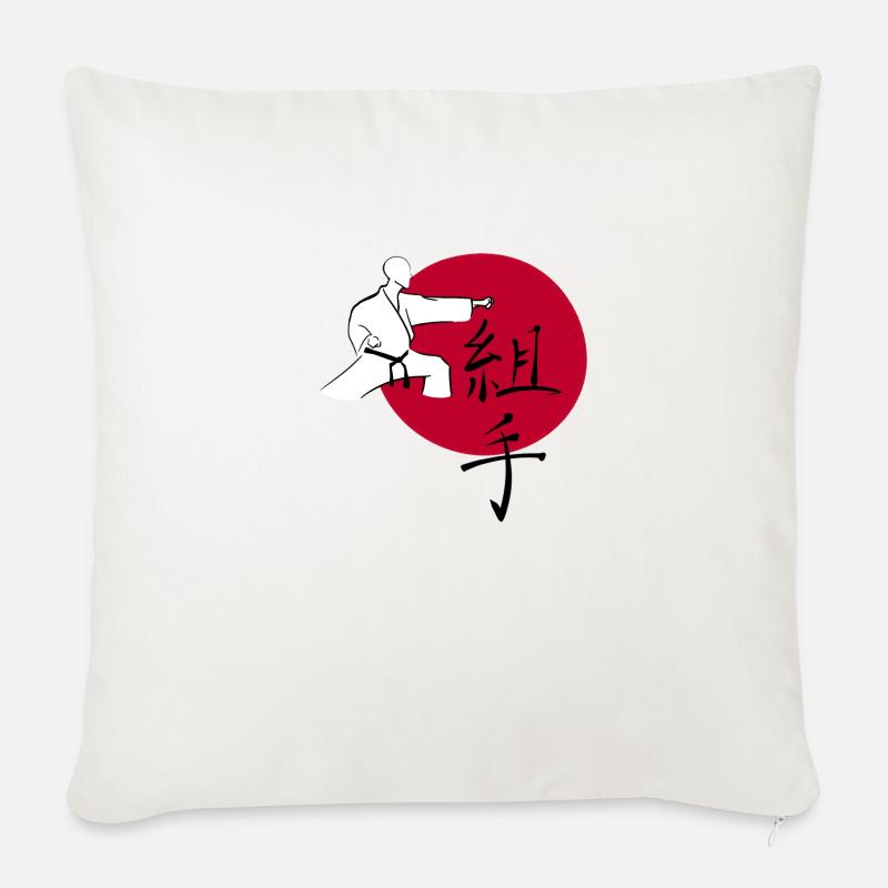Karate Oi-Tsuki - Coussin et housse de 45 x 45 cm - blanc nature